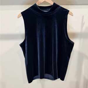 J Crew Navy Sleeveless Velvet Top